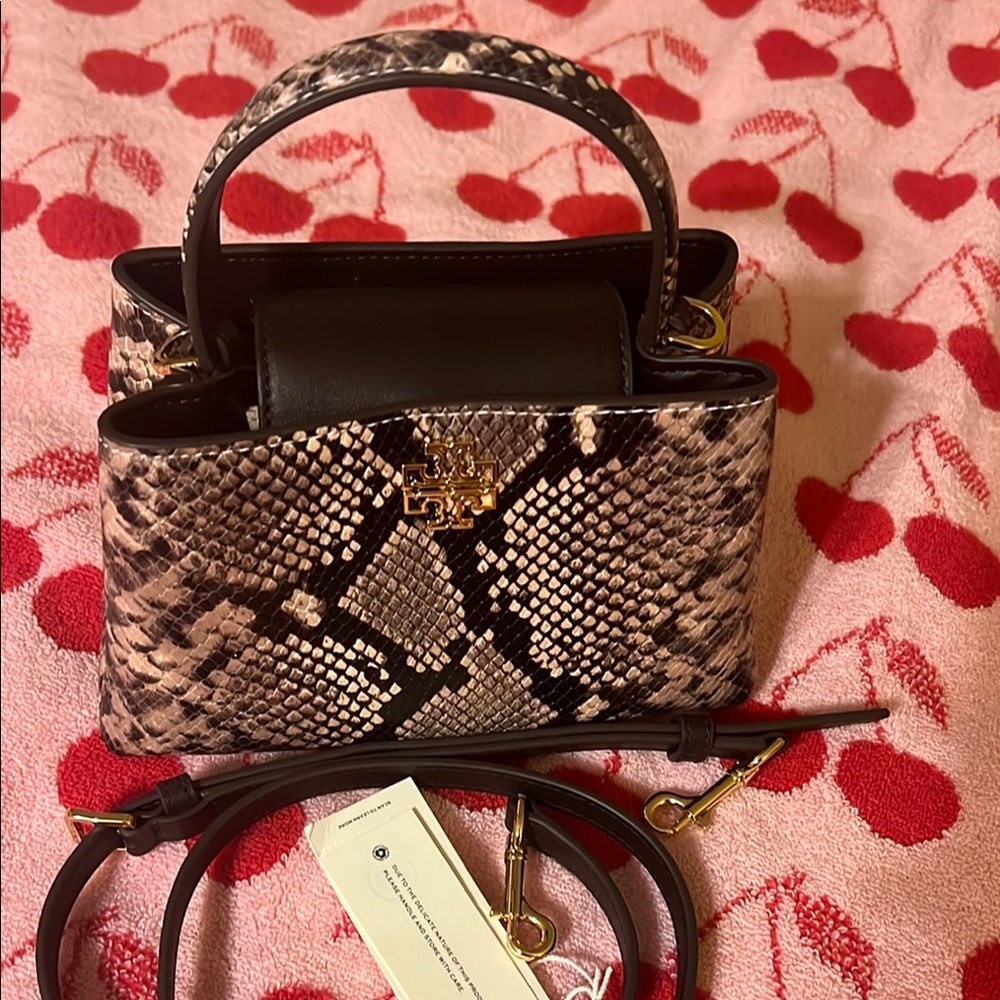 Tory Burch Snake Embossed Mini Satchel